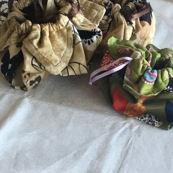 Set of 3 Handmade  Drawstring Pouches - Picture 5 of 5